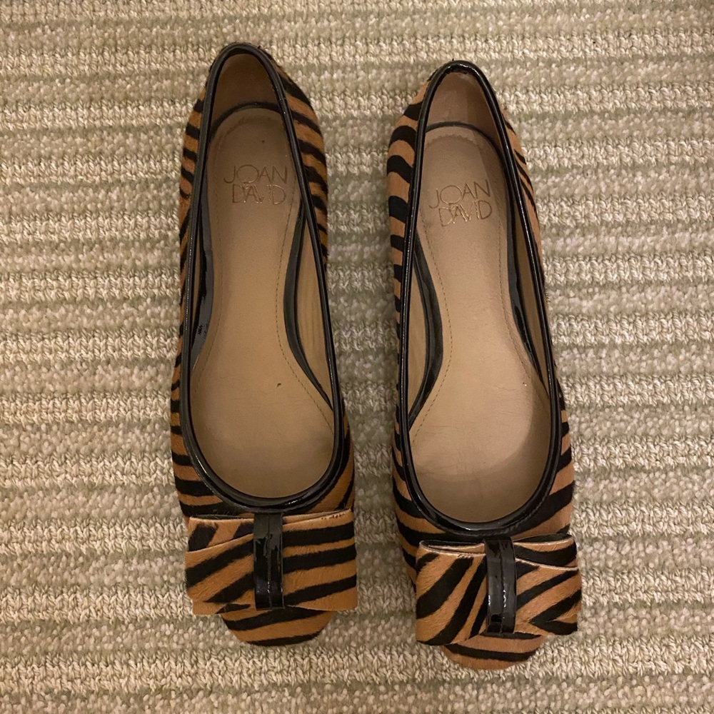 Joan&David zebra print ballet flats